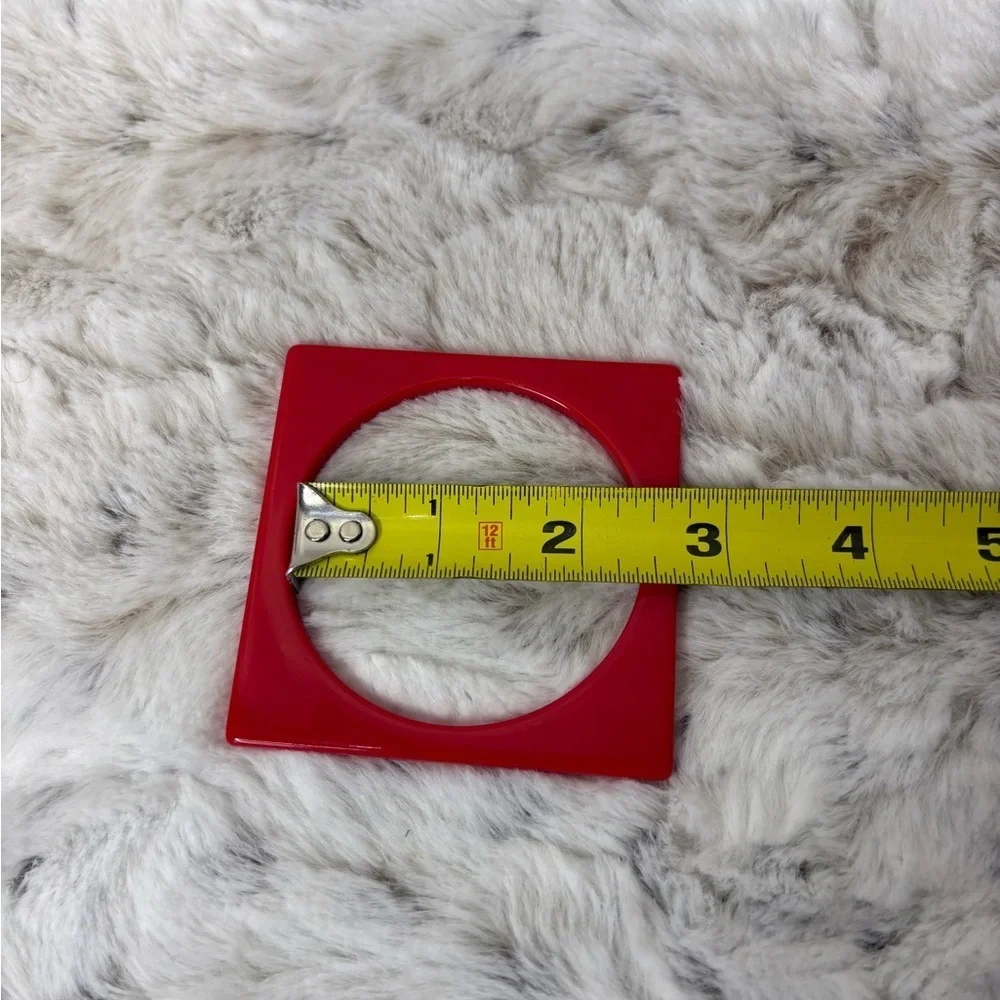Red Square Bangle Bracelet. Vintage